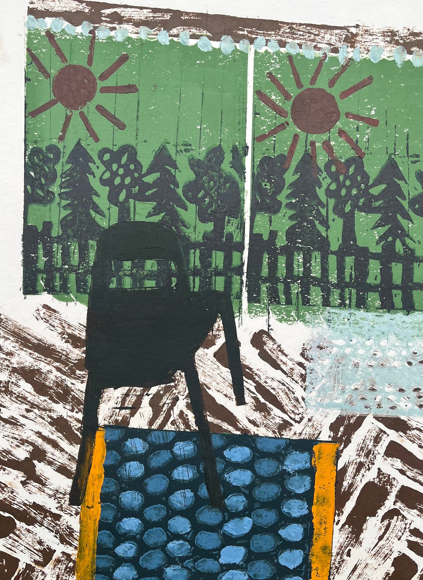 Lithographie "Der Stuhl" von Klára Korbelová