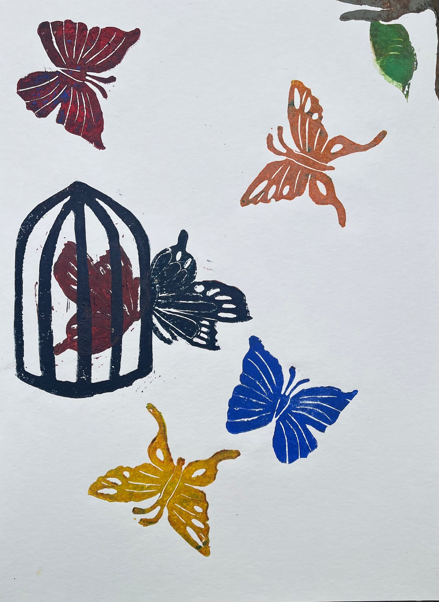 Lithographie "Schmetterlinge" von Klára Korbelová